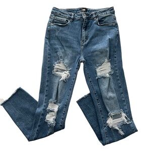 I&M Black Label Juniors Distressed High Waist Skinny Jeans Size 9